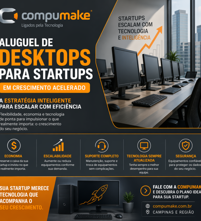 Aluguel de desktops para startups em crescimento acelerado estratégia inteligente para escalar com eficiência